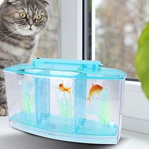 Gekke Verkoop Mini Fish Tank, Actieve Kool Goede Filtering Effect Hoge Overbrengingskwaliteit Transparant Acryl Materiaal Isolatie Fish Tank, voor Kleine Dieren Pet (blauw)