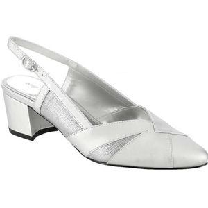 Easy Street Avena Womens Pomp, Zilveren Satijn, 5.5 UK Wide