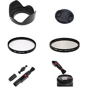 SK5 49mm Diameter Camera Lens Bundel Kit Lens Hood Cap UV CPL Filter Borstel Set Voor Canon EOS M50 M6 Mark II M100 M200 M10 M5 Met Canon EF-M 15-45mm f/3.5-6.3 IS STM & Canon EF 50mm f/1.8 STM Lens