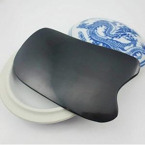1Pc Guasha Massage Tool Natuurlijke Zwarte Buffalo Hoorn Gua Sha Board