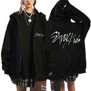 EAPHROWER Heren Womens Kpop Stray Kids MANIAC Y2K Zip Up Hoodie Sweatshirt Casual Vest E-Girl 90s Oversized Sweatshirt Vintage Streetwear Jas Jas, Kleur 11, M