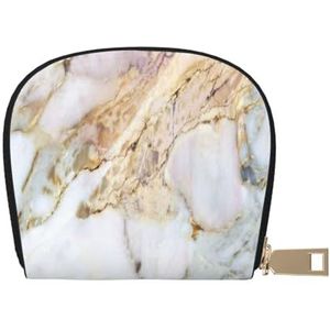 ASEELO Creditcard portemonnee flamingo vogel ronde bladeren lederen shell kaart tas kaarthouder portemonnee voor vrouwen of mannen met rits, marmer, Leather Shell Card Bag