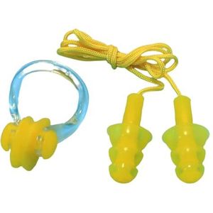 2 Stuks Volwassenen Oor Stopper Neus Clips Set Duiken Waterdichte Zachte Herbruikbare Oordopje Kit Onderwater Sport Apparatuur Geel