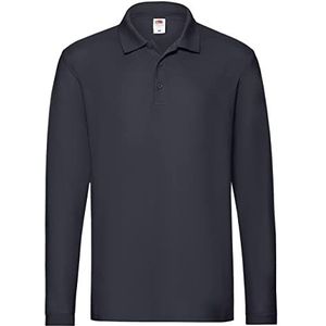 Fruit of the Loom Premium polo met lange mouwen - Kleur: Deep Navy - Maat: XL, deep navy, XL