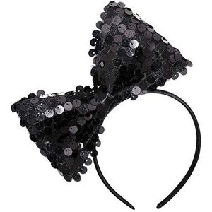 PARTY DISCOUNT Haarband pailletten strik, zwart