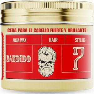 BANDIDO Aqua Hair Wax Red 7 Haarwax voor mannen, met glanzend fixeereffect, modellerende pomade voor heren, voor een dappere stijl, haarvezel, intensieve glans, 125 ml