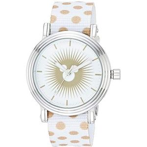 Disney Vrouwen Analoge Quartz Horloge met Nylon Band WDS000900, Wit, Quartz Horloge