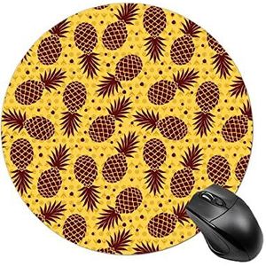 Bruine Ananas Ronde Antislip Muismat Grappige Bureau Mat Rubber Laptop Schrijven Mat Voor Gamer Kantoor Thuis