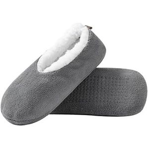 GSJNHY Pantoffels voor dames, indoor-vloersokken, warm houden in de winter, antislip, vloerschoenen, zacht, comfortabel, voor thuis, 1 paar grijs, EUR 40-43(US8-10)