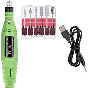 Elektrische Nagelboormachineset Pedicure Slijpapparatuur Molen For Manicure Professionele Sterke Nagelpolijsttool Eenvoudig te bedienen(Green)