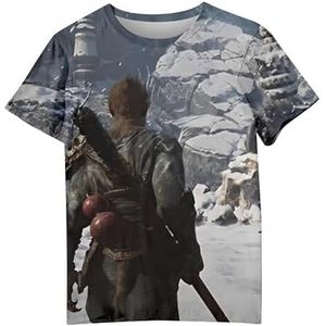 Black Myth vrouwen grafisch bedrukt T-shirt zomer casual ronde hals korte mouw zwarte mythe Wukong T-shirts dames grappig 3D patroon afdrukken T-shirts tops t-shirts zon Wukong aap, Multicolor-09, M