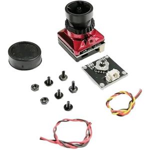 1/3"" voor CMOS 1500TVL Mini FPV-camera - 2,1 mm voor groothoeklens 5-30V DC PAL/NTSC-automatische omschakeling met OSD voor FPV-racedrones(Red)