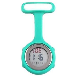 Yojack Gepersonaliseerd zakhorloge mode siliconen verpleegster horloge effen kleur digitale display wijzerplaat verpleegkundige broche broche zakhorloge gegraveerd horloge (kleur: lichtcyaan)