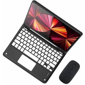 GUPENAA Toetsenbordhoes voor iPad 9e/8e/7e generatie 10.2""/Pro 10.5""/Air 3 2019 met Trackpad, Ingebouwde Potloodhouder, Magnetisch Afneembaar Draadloos Bluetooth-Toetsenbord met Muis,zwart