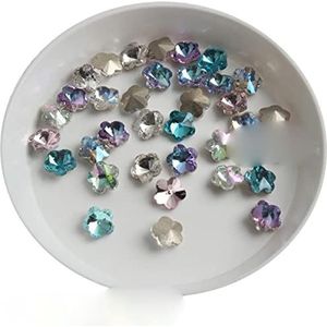 Leuke Mini Bloem 6MM Puntige Bodem 3D Kristalglas Nagel Strass Steen DIY Manicure Decoratie Accessoires-Gemengde kleur, Bloem 6mm,30st