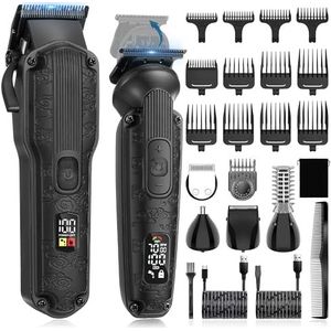 Scttomon Professionele Hair Clipper voor Mannen Hair Cutting Kit Mannen Beard Trimmer Hair Trimmer Shaver Draadloze Barber Clippers en Trimmers Set Zwart