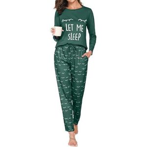 Reliwel Pyjama Dames Lange Pyjama Katoenen Winter Pyjama Set Ronde Hals Top en Pyjamabroek Lange Mouwen Loungewear Nachtkleding Huispak Gezellig Vrijetijdspak