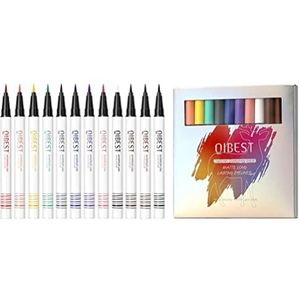 12 kleuren vloeibare eyeliner pen gemakkelijk te kleuren, sneldrogend, dunne hoofd waterdicht niet duizelig liggend zijderups eyeliner set