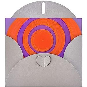 Oranje cirkel centrum wenskaart, blanco wenskaart met envelop, 16 x 10,5 cm, voor afstuderen, bruiloft, feest, en dank u