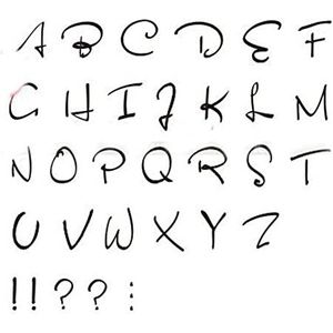 Tatoeage Stickers, Tijdelijke tatoeages, 3 vel alfabet tijdelijke tattoo stickers handschrift DIY naam tattoo kit Engelse letters nep tattoo