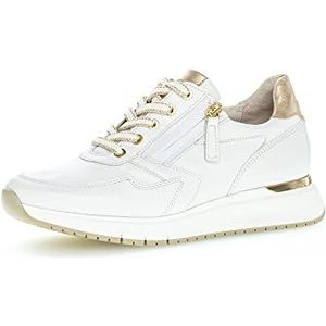 Gabor Lage sneakers voor dames, halfhoge schoenen, verwisselbaar voetbed, breed (H), wit platino 51, 39 EU Breed