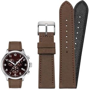 18mm 19mm 20mm 21mm 22mm 23mm 24mm Nylon Canvas Horlogeband Universele Armband for Mannen Vrouwen Sport geschikt for Tissot geschikt for Timex geschikt for Seiko horloge (Color : Brown-silver pin, S