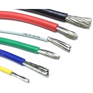 Flexibele siliconen elektrische draad, Hittebestendige siliconen draad veelkleurig 12-30 AWG(Black,24 AWG 5 meters)