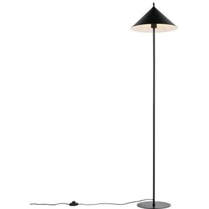 QAZQA - Design vloerlamp zwart - Triangolo | Woonkamer | Slaapkamer | Keuken - Staal Rond - E27 Geschikt voor LED - Max. 1 x 25 Watt