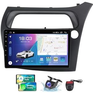 Android 13 9 Inch 2 Din QLED Autoradio Voor Honda Civic Hatchback 2006-2012 - Camera DVR GRATIS - Steun Carplay Android Auto DSP Stuurwiel FM RDS DAB Bluetooth 5.0 Split-Screen(RHD,NF-3)