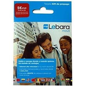 LEBARA MOVIL SPAANS PAYG - PREPAID SIM-KAART MOBIELE INTERNET 3G VOOR SPANJE (MICRO, NANO OF normale grootte)