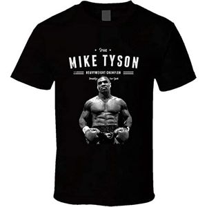 Mike Tyson Iron Mike Boxing Champion Black Graphic Tee Shirt Mens Casual T Shirts Tops Clothing Black 3XL