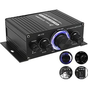 Audioversterker, AK380 / AK170 800W Stroomversterker Audio Home Theatre versterker Auto Bass 2 Kanaal Bluetooth-versterker klasse D FM Radio USB/SD AUX(AK170)