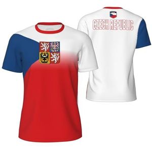 Sport Mesh T-Shirt Geleidelijke Tsjechische Republiek Tees 3D Gedrukt voor Fitness Running Fiets Voetbal Tennis Voetbal, Meerkleurig, XL