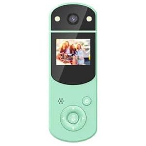 1080P Action Camera, multifunctionele handheld DV Digitale camera, roteer de selfie lens recorging MP3-speler camera(Color:Verde)