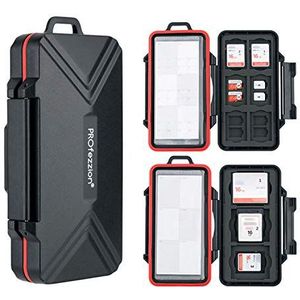 PROfezzion 48 Slots SD Kaarthouder, Geheugenkaart Case Anti-Shock Opslag Organizer voor SDXC SDHC Micro SD/CF XQD Nano Sim Huawei Nano Memory TF CompactFlash Kaarten