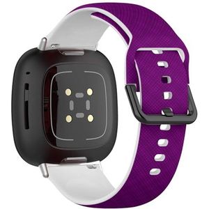 Zachte sportband compatibel met Fitbit Sense/Sense 2 / Versa 4 / Versa 3 (paars gestreept gestructureerd) siliconen armband accessoire