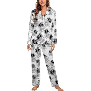 Need More Space Zebra Astronaut Lange Mouw Pyjama Sets Voor Vrouwen Klassieke Nachtkleding Nachtkleding Zachte Pjs Lounge Sets