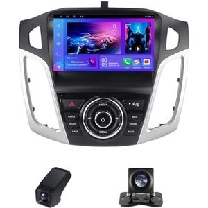 Android autoradio geldt voor Ford Focus 3 Mk 3 2011-2019Wireless Carplay Android Auto,9 inch 2.5D touchscreen auto radio met GPS navigatie stuurwiel afstandsbediening(NF-6)