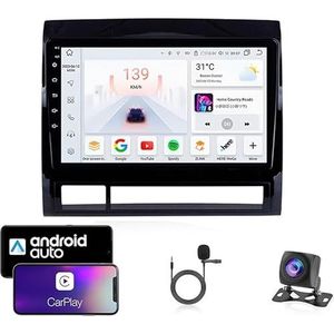 9 Inch Autoradio Compatibel voor TACOMAHILUX 2005-2013 met GPS Navigatie CarPlay Android Auto Acht-Core 4G Bluetooth WiFi MirrorLink Stuurwiel Afstandsbediening(T6 8 Core 4G+Wifi 8G+128G)