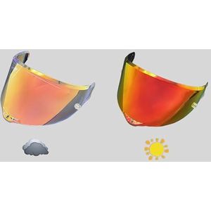 Motorhelm vizier lens, Helmvizier, gezichtsscherm anticondensfolie for AGV PI-STA GPRR PI-STA GPR Corsa-R Helmvizier voorruit (anticondensfolie)(Photochromic Revo Red-day and Night)