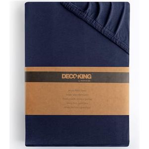 DecoKing - Amber Hoeslaken - Donkerblauw - Jersey - 100% Katoen