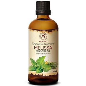 Melissa Olie Essentiële Olie 100ml - 100% Puur & Natuurlijk - Aromatherapie - Geurolie - Geurverspreider - Ontspanning - Toevoegen aan Bad & Cosmetica - Massage - Wellness - Aroma Lamp Of Elektrische Diffuser