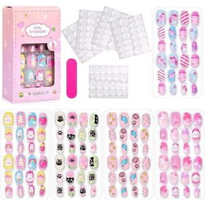 Kunstnagels - Light Pink - 120 Stuks - Korte Plaknagels Met Stickers