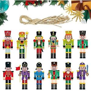 12 stuks notenkraker kerstboomversieringen - 11 cm -soldaat notenkraker marionet dier notenkraker ornament voor traditionele kerstboomdecoratie, feestdecor