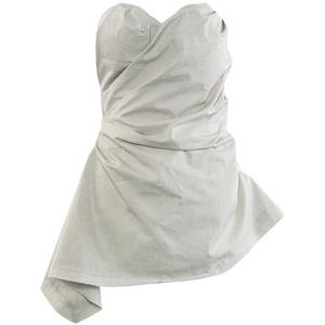 HGKPFGTG Dames Zomer Tube Top Tank Tops Asymmetrische Zoom Gerimpeld Mouwloos Trendy Uitgaansblouse Tops,Grijs,L