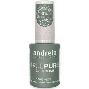 Andreia True Pure Gel Polish nagellak, semi-permanent, 100% veganistisch, professionele gel, manicure, gelish met intensieve glans, houdt tot 3 weken - 10,5 ml, T03 wit met glitter