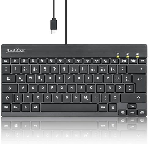 Perixx - PERIBOARD-426C - Toetsenbord - Zwart - Kabelgebonden USB-C Mini