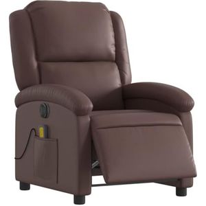vidaXL Massagestoel verstelbaar elektrisch kunstleer bruin, massagestoel, senioren stoel, relaxfauteuil, fauteuil, seniorenstoel, relaxstoel