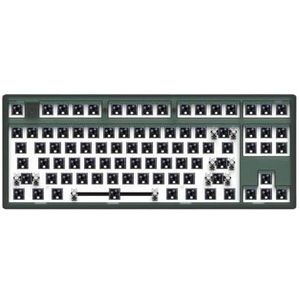 QPSJXN MK870 Mechanisch Toetsenbord DRIE Mode Wireless Hot Swap RGB aanpasbare Full-Toetsenbord-Accessoires (Wireless Emerald)