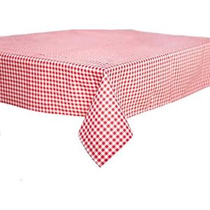 Geruit tafelkleden, voor landhuis, 5 mm, servetten, 100% katoen, 140 x 240 cm, rood en wit geruit